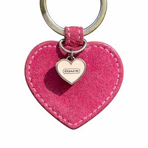 Coach Y2k Heart Suede Bag Charm/Keychain
